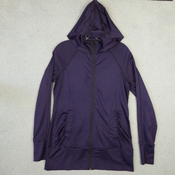 Mondetta Hoodie Women’s Small Purple Full Zip Long Sleeve Thumb Holes Mock Neck - Picture 1 of 12